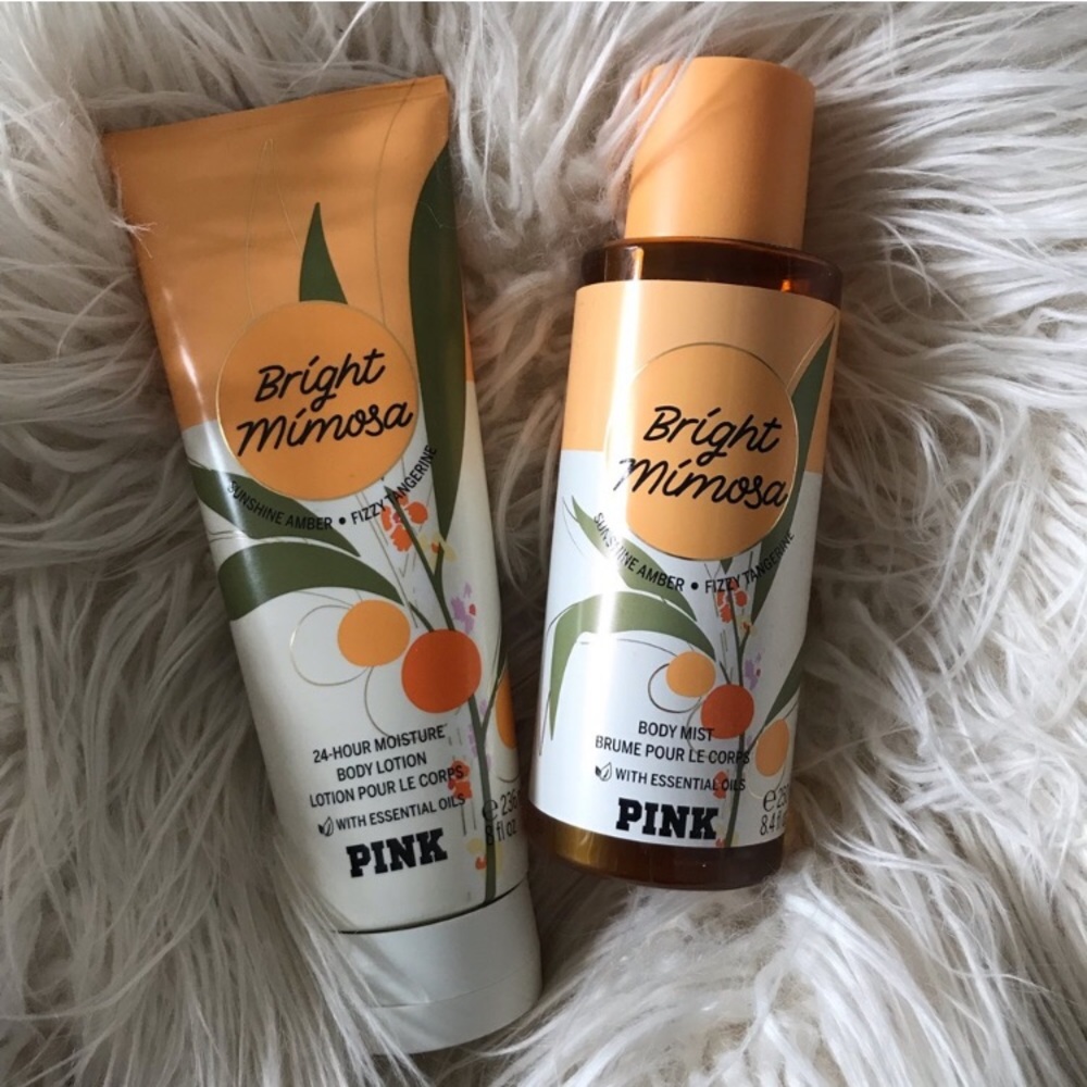 VS PINK Bright Mimosa Body Cream & Mist Set